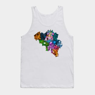 Spirograph Patterned Belgium Provinces Map Tank Top